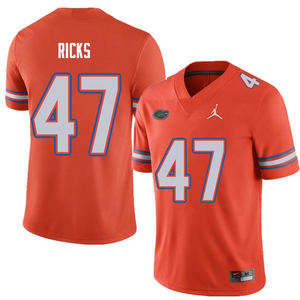Jordan Brand Men #47 Isaac Ricks Florida Gators College Football Jerseys Orange
